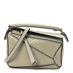 Snakeskin Mini Puzzle Bag Marble Green