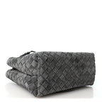 Suede Intrecciato Small Andiamo Shoulder Bag Graphite