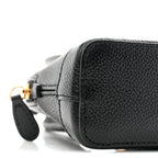 Grained Calfskin Logo Mini Ville Top Handle Bag Black White