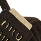 Suede Matelasse Large Arcadie Top Handle Bag Cocoa Brown