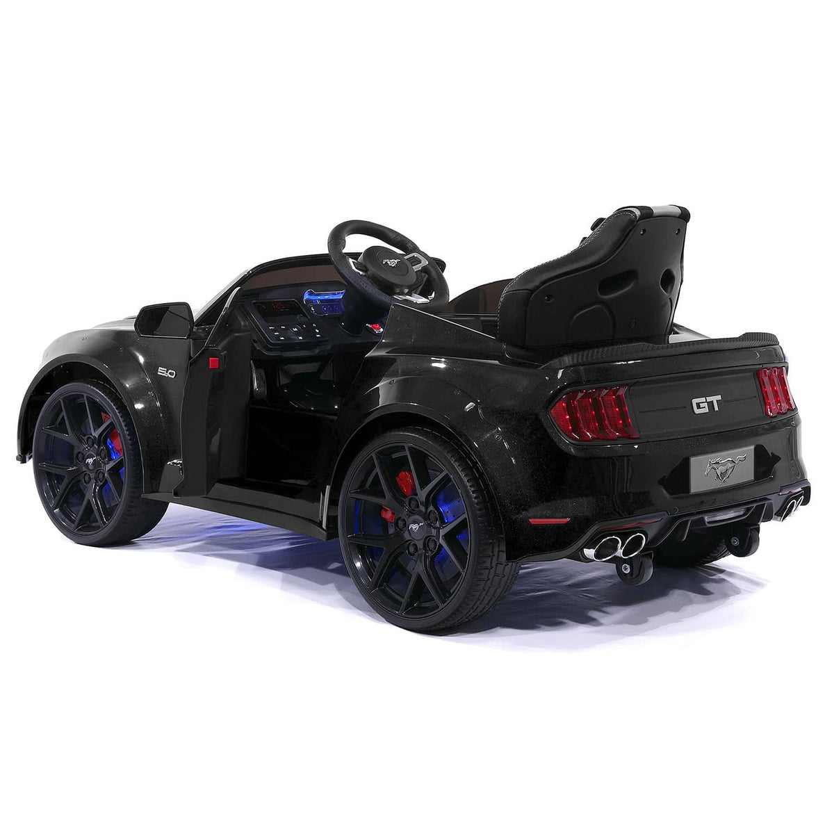 Ford Mustang GT Custom Edition 24V Kids Ride-On Car with R/C Parental Remote | Black