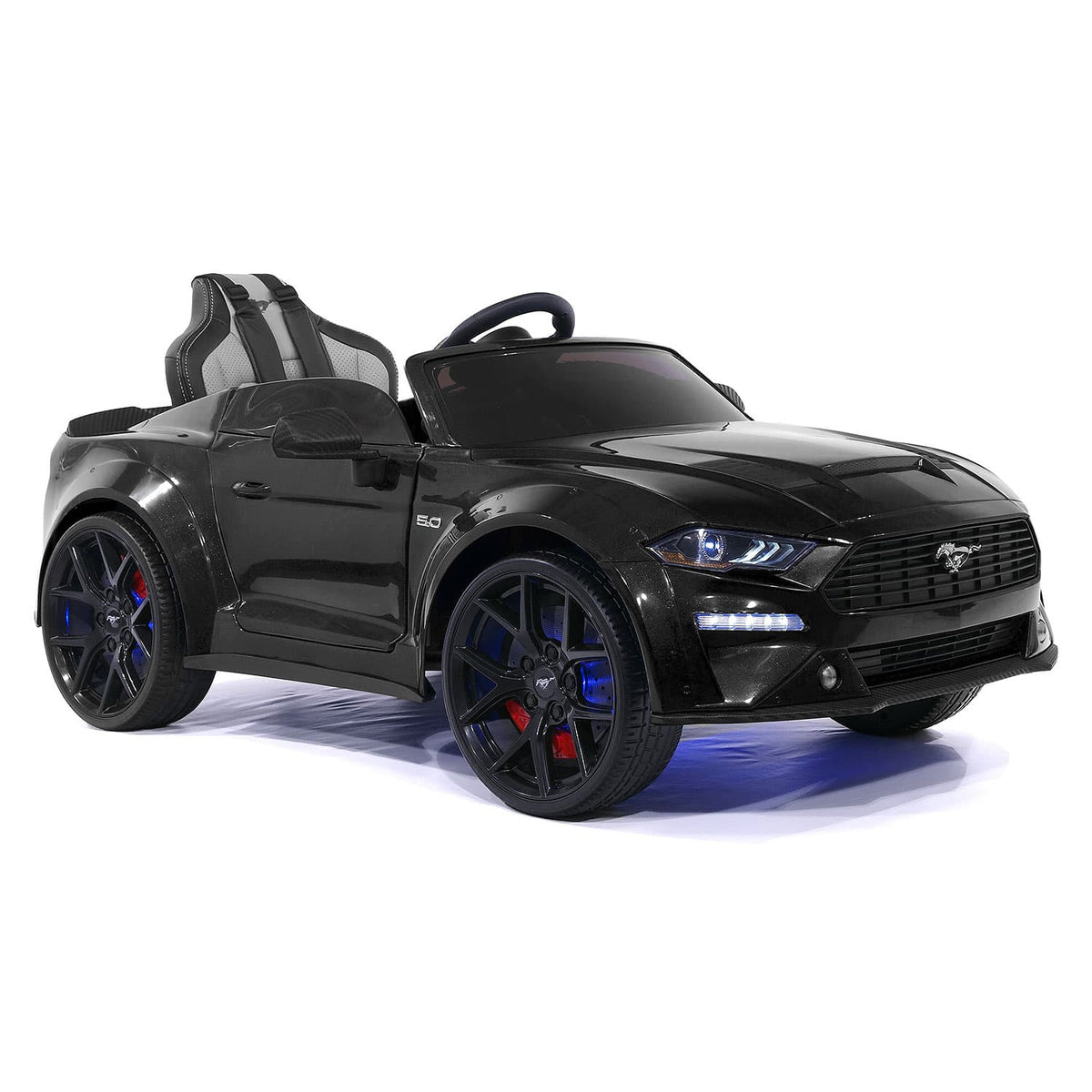 Ford Mustang GT Custom Edition 24V Kids Ride-On Car with R/C Parental Remote | Black
