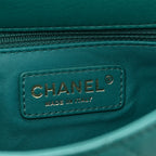 Lambskin Quilted Small Easy Carry Flap Green