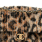 Tweed Mixed Fibers Leopard Print Small Souplissimo Maxi Flap Brown Black White