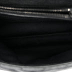 Sheepskin Matelasse Chevron Monogram Monochrome Medium College Bag Black