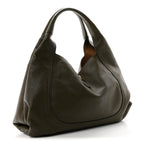 Grained Calfskin Softbit Maxi Shoulder Bag Forest Green