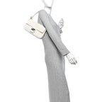 Nappa Logo Embossed Baguette White