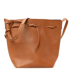 Vegetable Tanned Calfskin Bucket Bag Cammello Royal