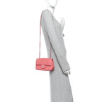 Lambskin Quilted Mini Rectangular Flap Pink
