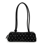 Nubuck Studded Small Le Teckel Bag  Black
