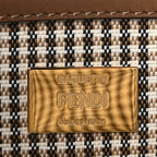 Wool Vitello King Houndstooth FF Embroidered Baguette Beige Moro