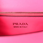 Saffiano City Calfskin Studded Large Elektra Shoulder Bag Fuchsia Black
