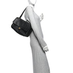 Grained Calfskin Small Souplissimo Maxi Flap Black