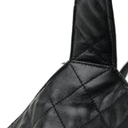 Lambskin Quilted Maxi Icare Shopping Tote Black