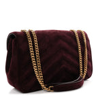 Suede Chevron Quilted Medium LouLou Smoky Burgundy