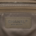 Patent Quilted Accordion Shopping Tote Beige
