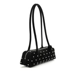 Nubuck Studded Small Le Teckel Bag  Black