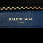 Calfskin Crocodile Embossed Classic Silver Hardware City Bleu Marine