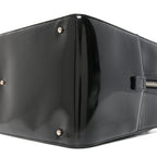 Patent Quilted Chocolate Bar Bowler Black