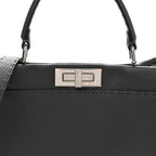 Cuoio Romano Selleria Bi-Color Medium Peekaboo Iconic Satchel Asphalt Milk