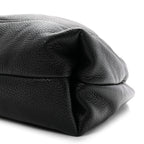 Grained Calfskin Softbit Maxi Shoulder Bag Black