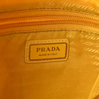 Re-Nylon Vitello Metal Triangle Logo Sling Backpack Giallo