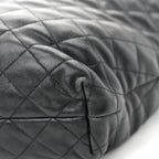 Lambskin Quilted Maxi Icare Shopping Tote Black