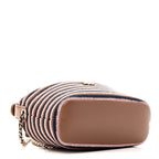 Crochet Lambskin Coco Crochet Hobo Clutch With Chain Brown Pink Navy