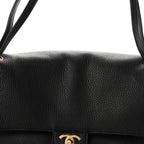 Grained Calfskin Small Souplissimo Maxi Flap Black
