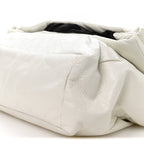 Arena Calfskin Nylon Medium Monaco Chain Shoulder Bag Optic White
