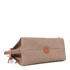 Canvas Calfskin Cushion Tote Taupe