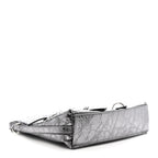 Metallic Calfskin Small Voyou Bag Silver