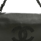 Lambskin Studded CC East West Flap Grey