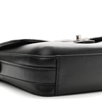 Calfskin Quilted Medium Rock My Shoulder Flap Black