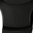 Calfskin CC Buckle High Boots 38 Black