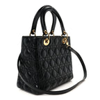 Lambskin Cannage Medium Lady Dior Black