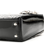 Patent Cannage Mini Lady Dior Black
