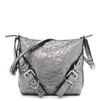 Metallic Calfskin Small Voyou Bag Silver