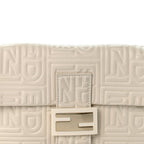 Nappa Logo Embossed Baguette White