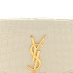 Calfskin Crocodile Embossed Monogram Uptown Chain Wallet Crema Soft