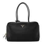 Vitello Daino Soft Large Top Handle Bag Black