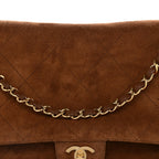 Suede Calfskin Souplissimo Maxi Flap Camel