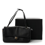 Grained Calfskin Small Souplissimo Maxi Flap Black