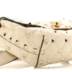 Lambskin Rockstud Spike Belt Bag 85 Ivory