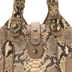 Snakeskin Calfskin Silverado Shoulder Bag Beige