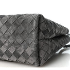 Suede Intrecciato Small Andiamo Shoulder Bag Graphite