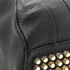 Pebbled Lambskin Rocco Black Pale Gold Hardware