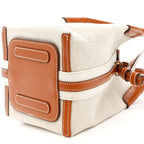 Cotton Linen Calfskin Micro Bale Bag Natural Warm Tan