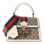 GG Supreme Monogram Small Queen Margaret Top Handle Bag White