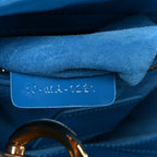 Patent Cannage Mini Lady Dior Blue
